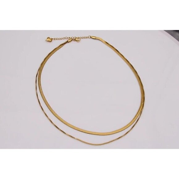 COPY - Gold Layering Double Necklace Chain NWT - Picture 4 of 4